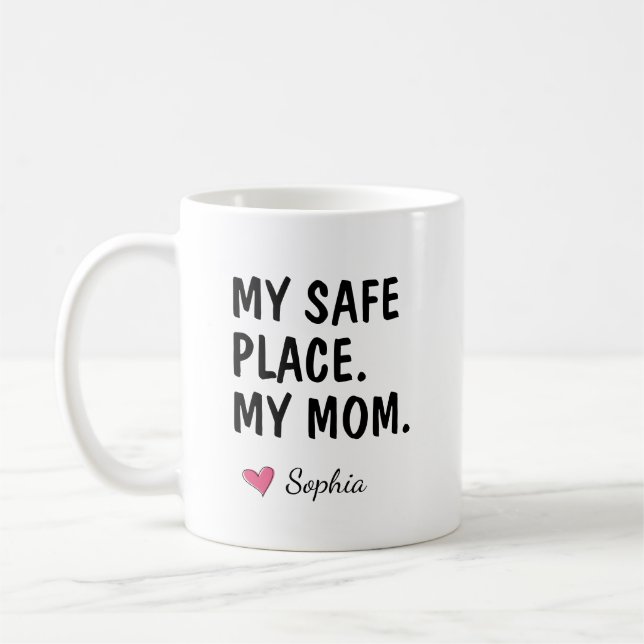 Min trygga plats Min mamma Personlig Kaffemugg (Vänster)