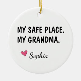 Min trygga plats Min mormor Personlig Julgransprydnad Keramik