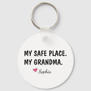 Min trygga plats Min mormor Personlig Nyckelring