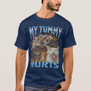 Min tummy gör ont Roligt katt meme bootleg pojke T Shirt