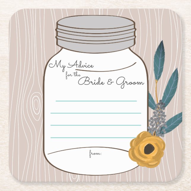 min "två cents ", underlägg papper kvadrat (Framsidan)