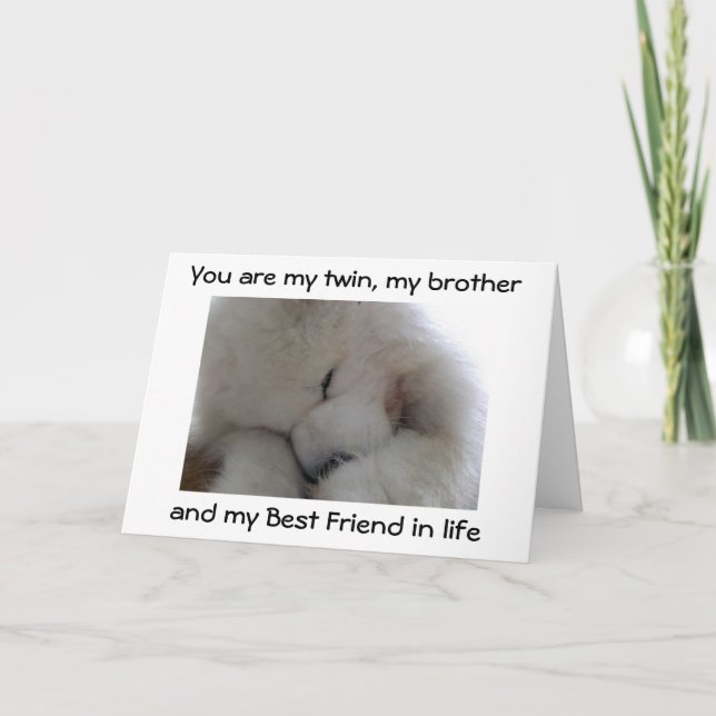 MIN TWIN BROTHER /BEST FRIEND PÅ DIN BIRTHDAY KORT (Framsida)