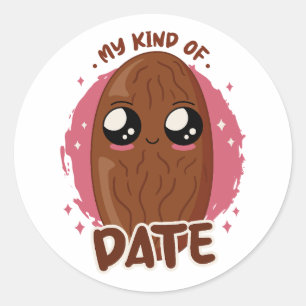 MIN TYP AV DATUM KAWAII-DATUM FÖR FRUKT MAT RUNT KLISTERMÄRKE