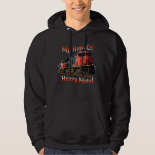 Min typ av tungt Metall Diesel Locomotive Tåg Hoodie