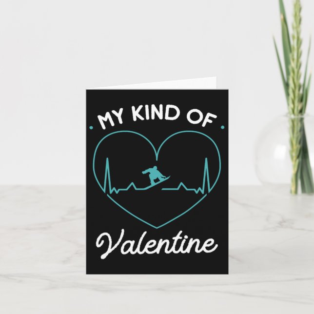 Min typ av Valentine Heart Valentines day Snowboar Kort (Framsida)