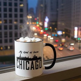 Min typ Town Chicago City Skyline, Personlig Mugg