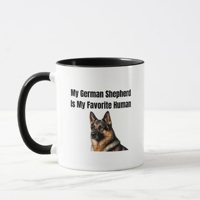 Min tyska herdehund är min favoritmänniska mugg (Vänster)