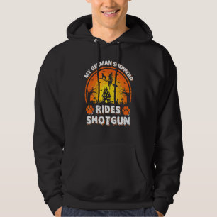 Min tyska vallhund häxa ride shotgun halloween hoodie