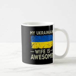 Min ukrainska fru är fantastisk Ukrainaflagga Roli Kaffemugg