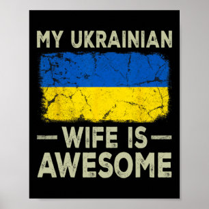 Min ukrainska fru är fantastisk Ukrainaflagga Roli Poster