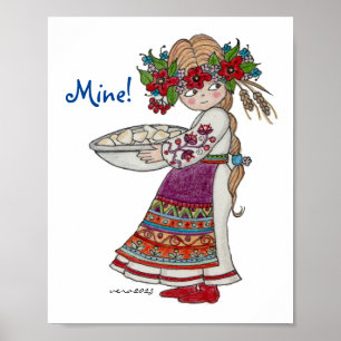 Min! Ukrainukrainska perogies Pyrohy Varenyky Pier Poster