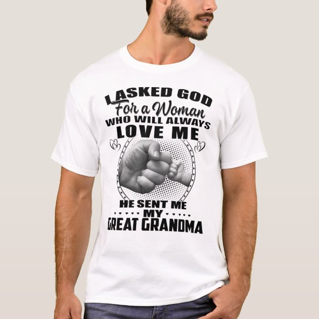Min Underbara mormor jag frågade Gud T Shirt (Framsida)