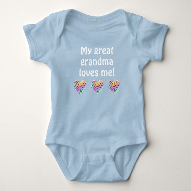 Min Underbara mormor Kärlek Me Baby Bodykostym T Shirt (Framsida)