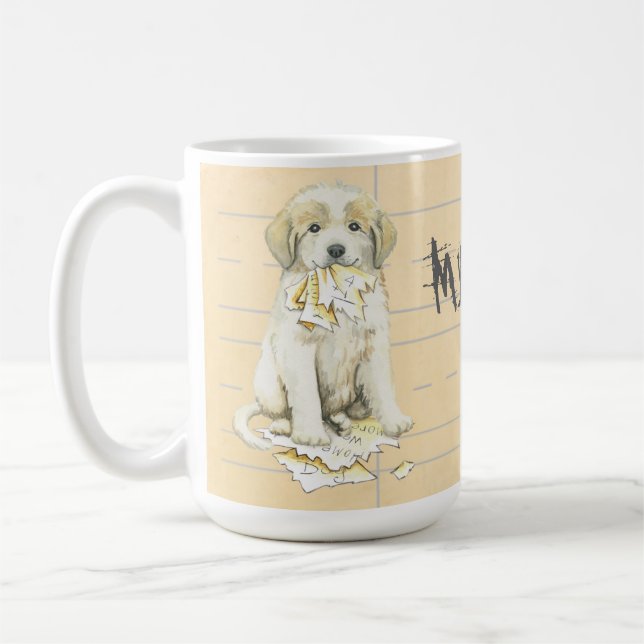Min Underbara Pyrenéer Ate Min hemläxa Kaffemugg (Vänster)