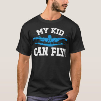 Min unge kan flyga Simma Pappa till en simmare far T Shirt