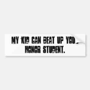 min unge kan slå upp din hederstudent bildekal