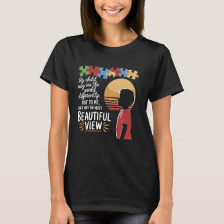 Min unge Ser Annorlunda Autism Autism Acceptans T Shirt