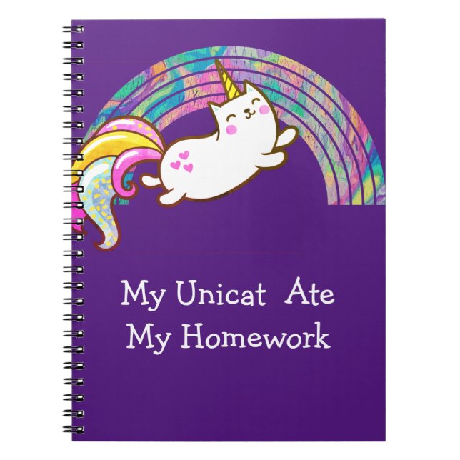 Min Uni Cat åt min läxa Anteckningsbok (Framsidan)