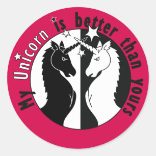 Min Unicorn är bättre Runt Klistermärke