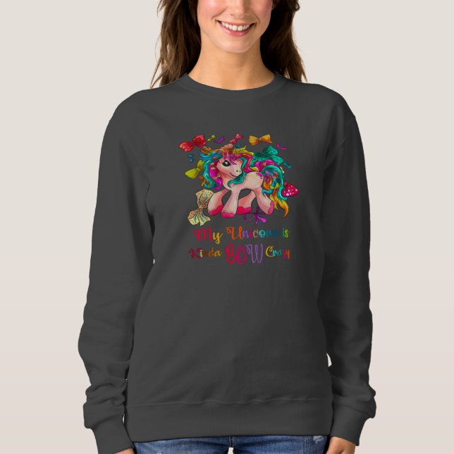Min Unicorn är Kinda Bow Crazy Sweatshirt T Shirt (Framsida)