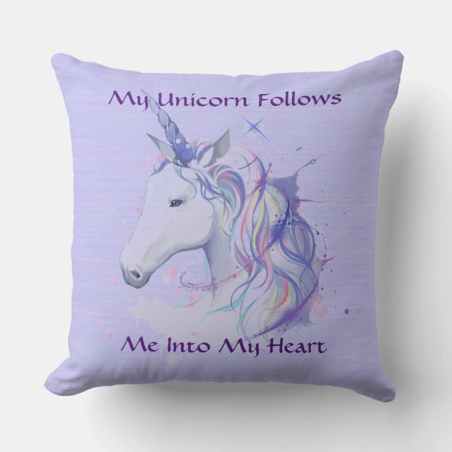 Min Unicorn Lila Pastel Pillow Kudde (Framsida)