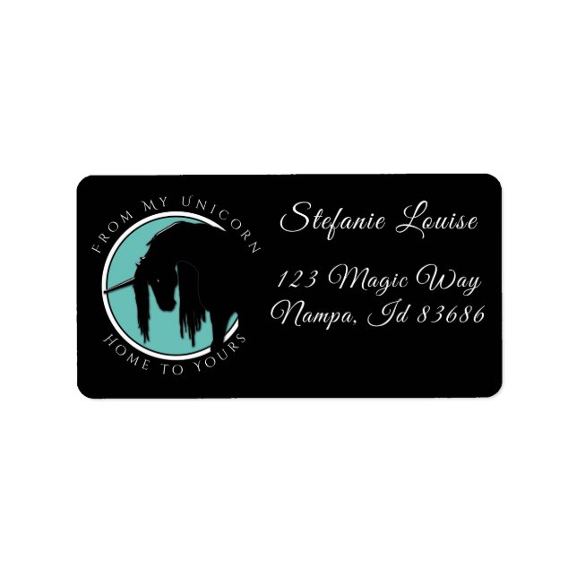Min Unicorn (Teal) Adressetikett (Framsidan)