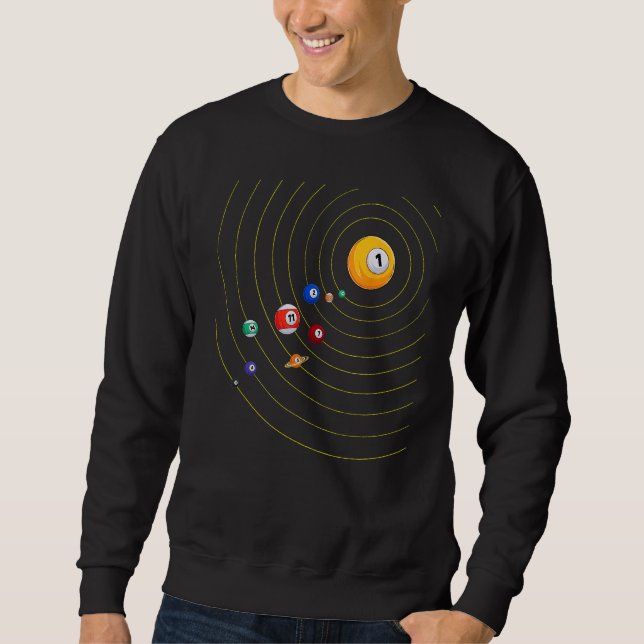 Min Universe - Bassäng Billiard Lång Ärmad Tröja (Framsida)