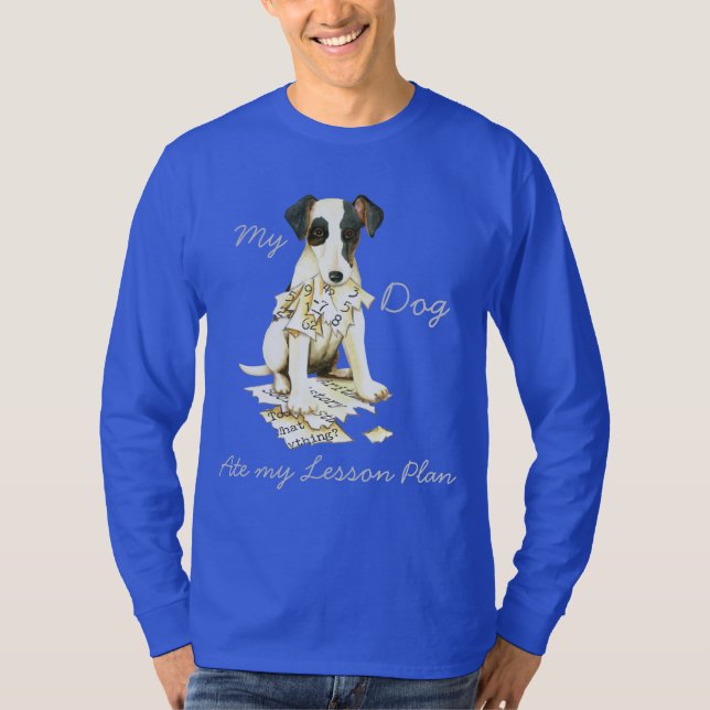 Min utjämnade Fox Terrier Ate Min lärlingsplan T Shirt (Framsida)
