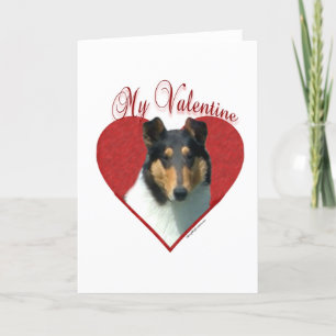 Min utjämnade kollie Valentine, Tricolor Collie Helgkort