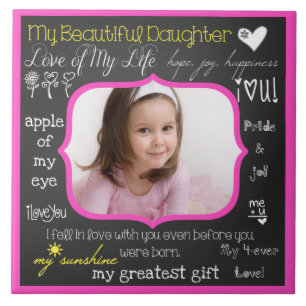 Min vackra dotter Ceramic Photo Tile Kakelplatta
