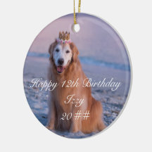 Min vackra hund Anpassad keramisk julgransprydnad 