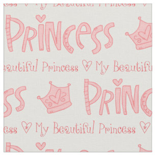 Min vackra princess Typography Fabric Tyg