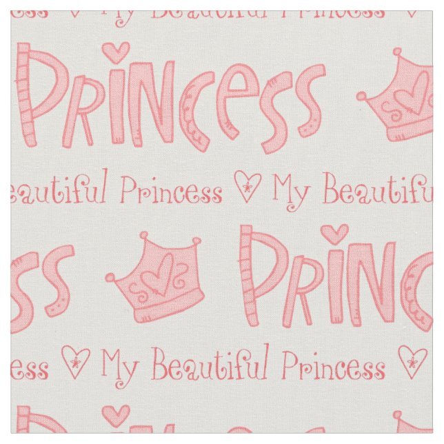 Min vackra princess Typography Fabric Tyg (Närbild)