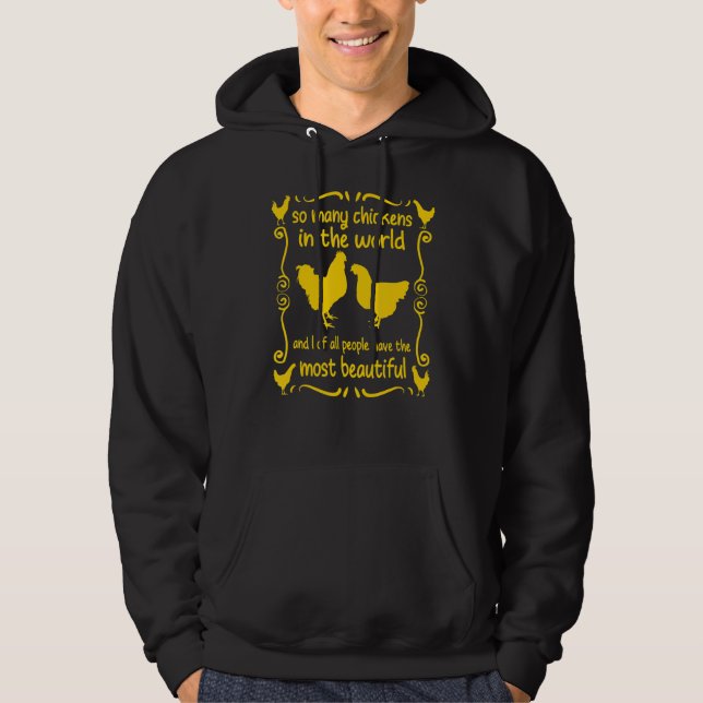 Min vackraste kyckling höns höns fjäderfäuppfödnin hoodie (Framsida)