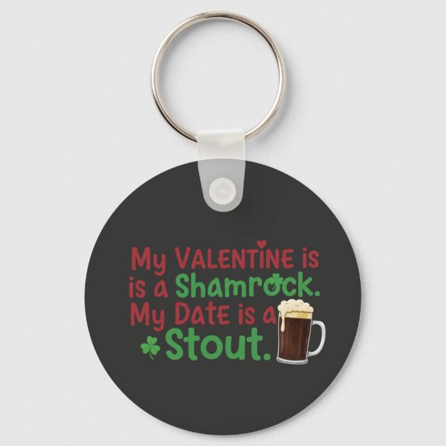 Min valentin är en Shamrock Rolig St. Patrick's Da Nyckelring (Framsida)