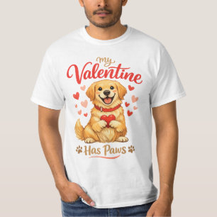 Min valentin har tass Cute hunddesign T Shirt
