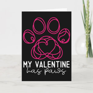 Min valentin har tass - Rolig hundägare valentin Kort