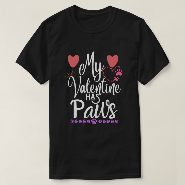 Min valentin har tass t shirt (Design framsida)