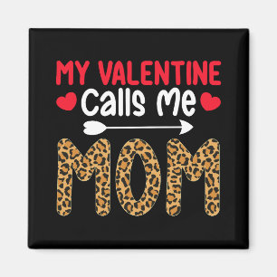 Min valentin kallar mig mamma leopardbuffelrutig magnet