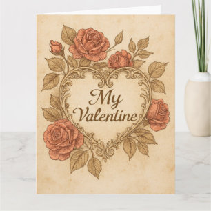Min Valentin Vintage Hälsning Kort