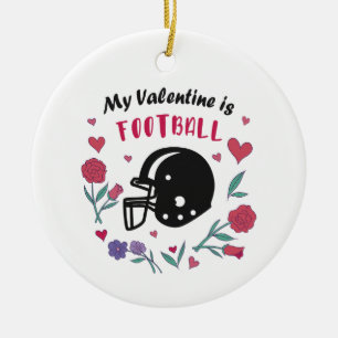 Min Valentine är fotbollsinbjudan Julgransprydnad Keramik