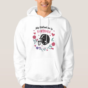 Min Valentine är fotbollsinbjudan Postcard T-Shi Hoodie