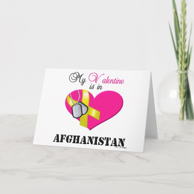 Min Valentine är i Afghanistan Helgkort (Framsida)