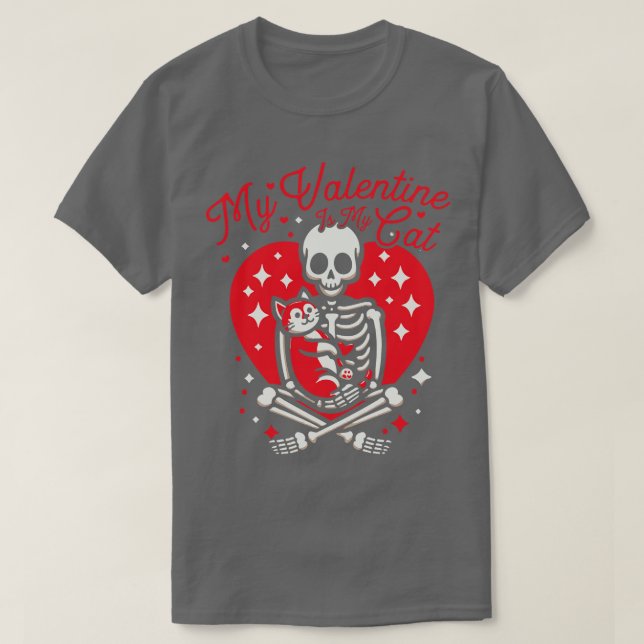 Min Valentine är min katt T Shirt (Design framsida)