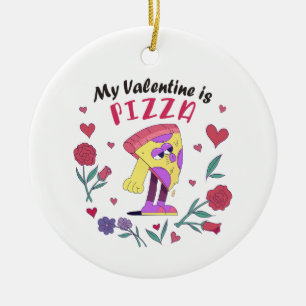 Min Valentine är Pizza-inbjudan Julgransprydnad Keramik
