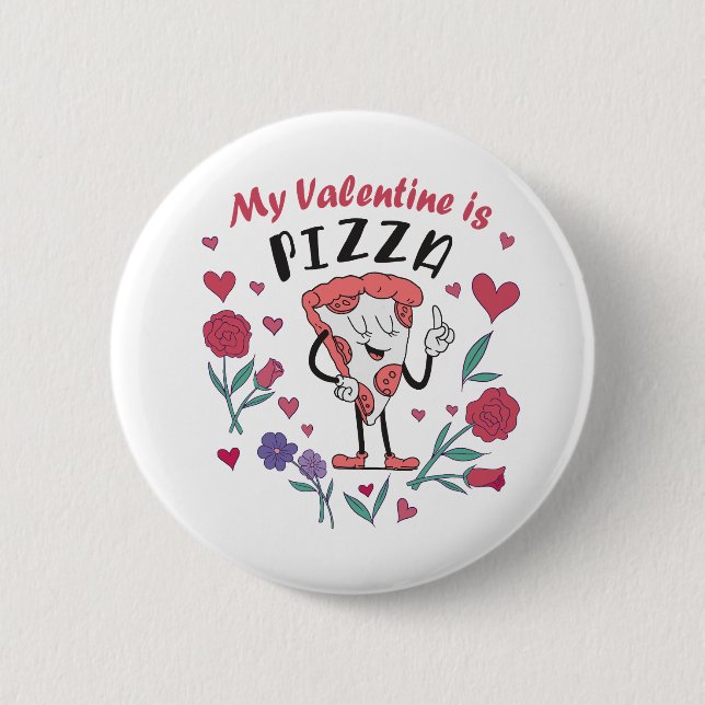 Min Valentine är Pizza-inbjudan Knapp (Framsida)