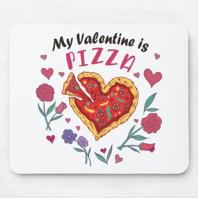 Min Valentine är Pizza-inbjudan Magnet Musmatta (Framsidan)