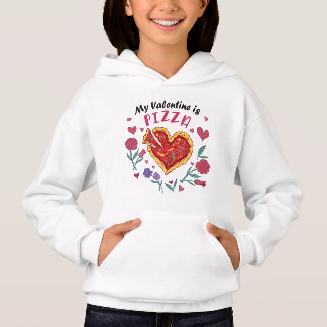 Min Valentine är Pizza-inbjudan Magnet T Shirt (Framsida)