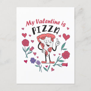 Min Valentine är Pizza-inbjudan Vykort