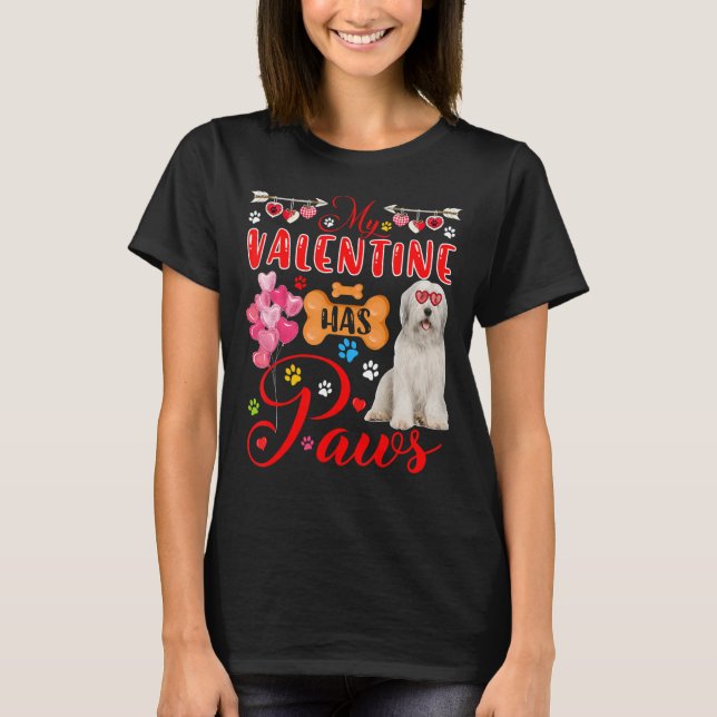 Min Valentine har Tass Cute Beared Collie Sunglass T Shirt (Framsida)